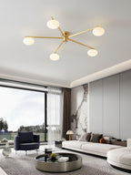 Loftlampe, Jasper Messing Sputnik, Hvide Glas Ovale Skærme, G9, Lav Profil