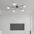 Loftlampe, Jasper Messing Sputnik, Hvide Glas Ovale Skærme, G9, Lav Profil
