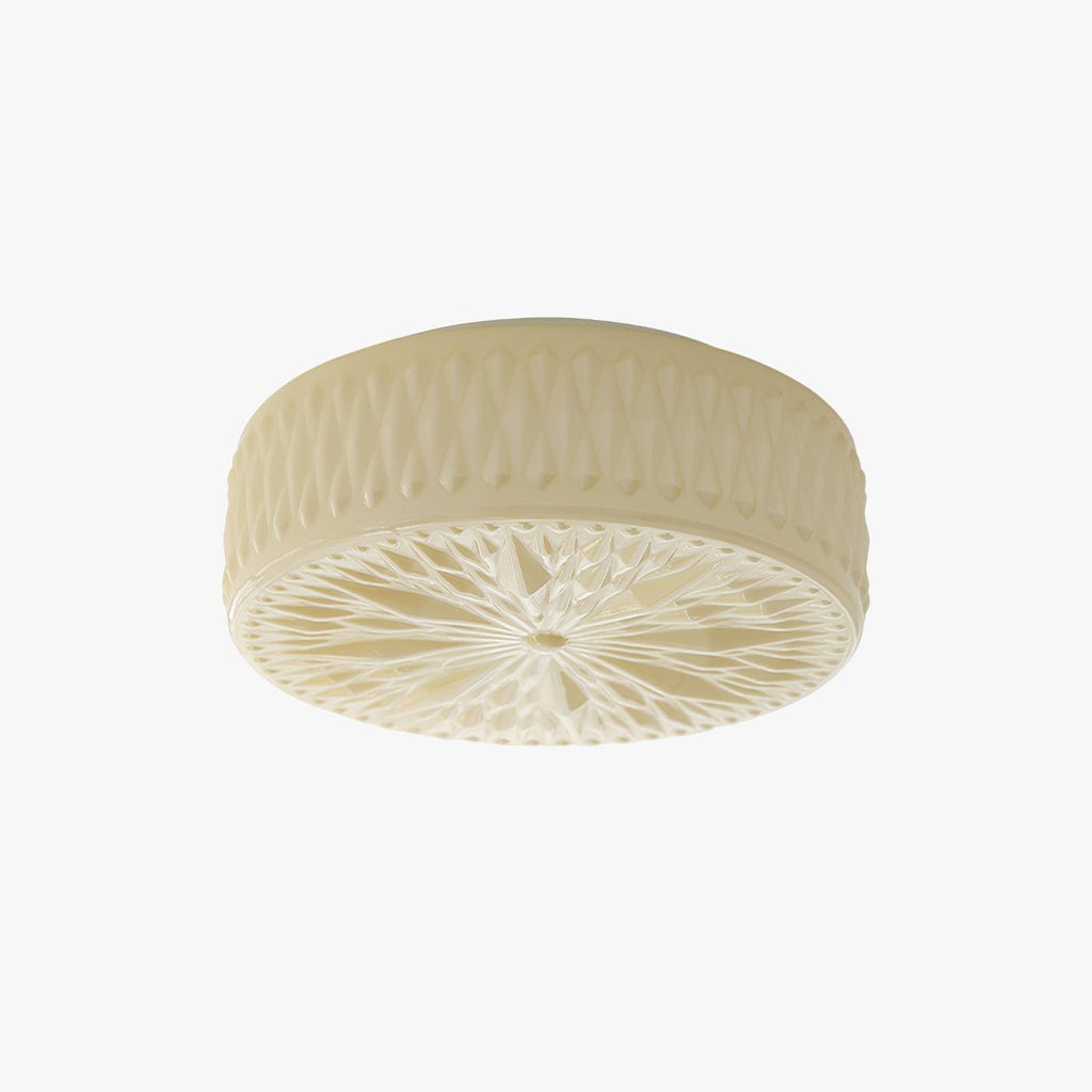 Adler flush mount ceiling light with glass shade and chrome trim
