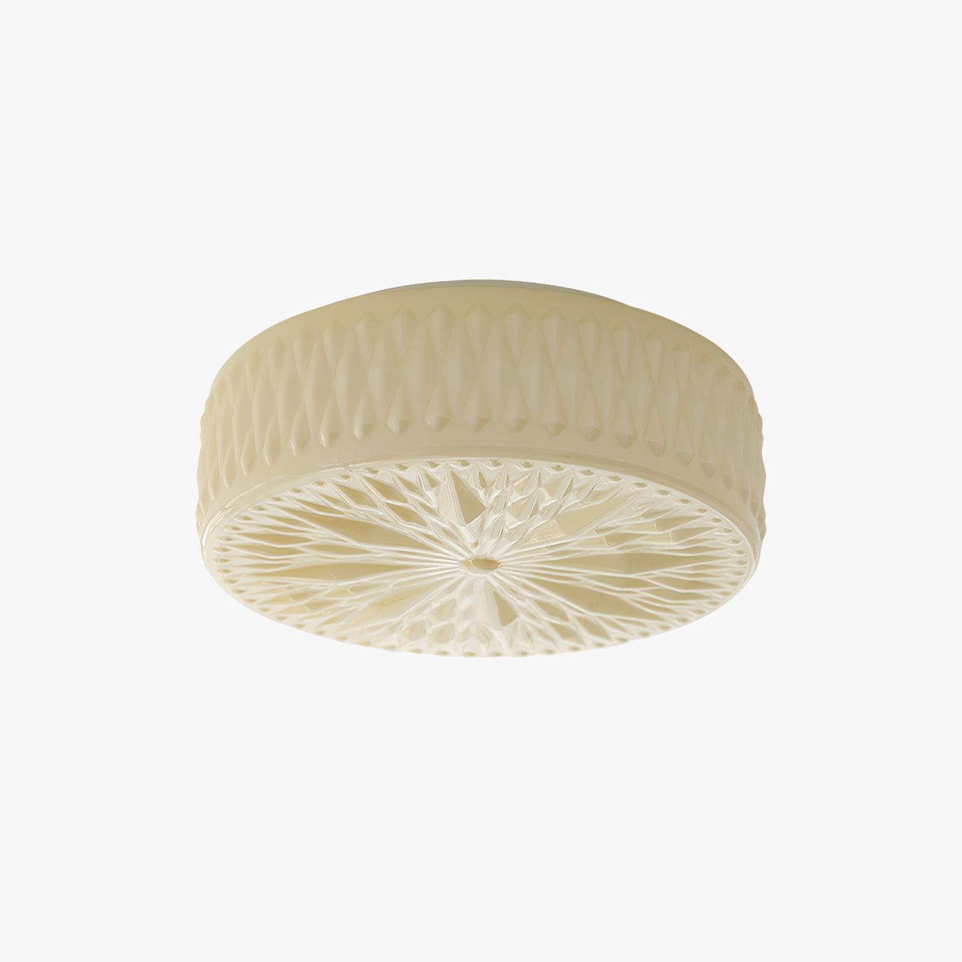 Adler flush mount ceiling light with glass shade and chrome trim