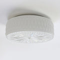 Adler flush mount ceiling light with glass shade and chrome frame