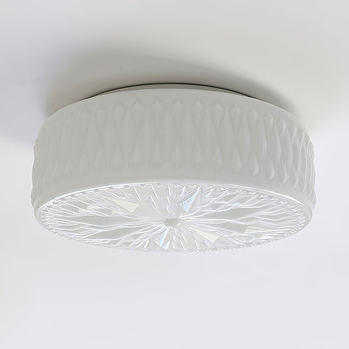 Adler flush mount ceiling light with glass shade and chrome frame