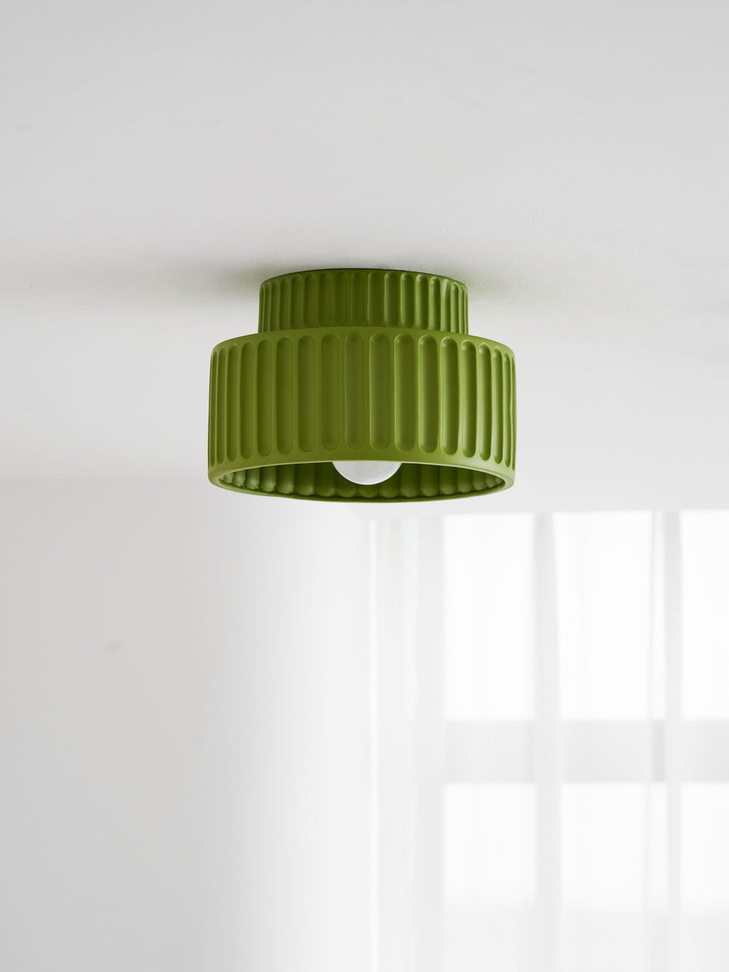 Loftlampe, Kami Plisseret Harpiks Skærm, E27, Til Loft- eller Vægmontering