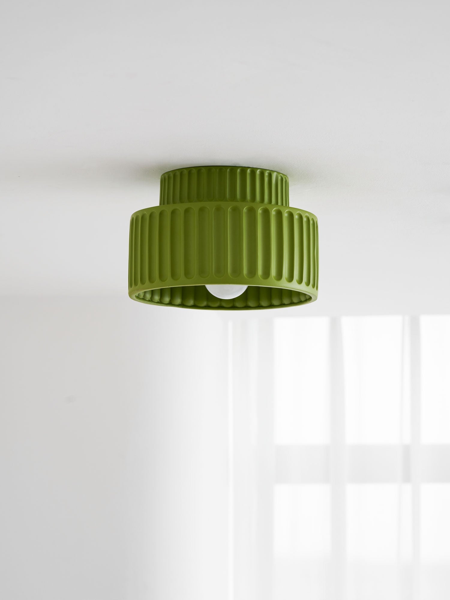 Loftlampe, Kami Plisseret Harpiks Skærm, E27, Til Loft- eller Vægmontering