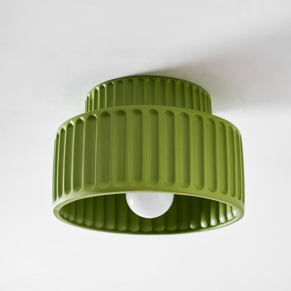 Loftlampe, Kami Plisseret Harpiks Skærm, E27, Til Loft- eller Vægmontering