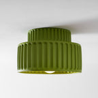 Loftlampe, Kami Plisseret Harpiks Skærm, E27, Til Loft- eller Vægmontering