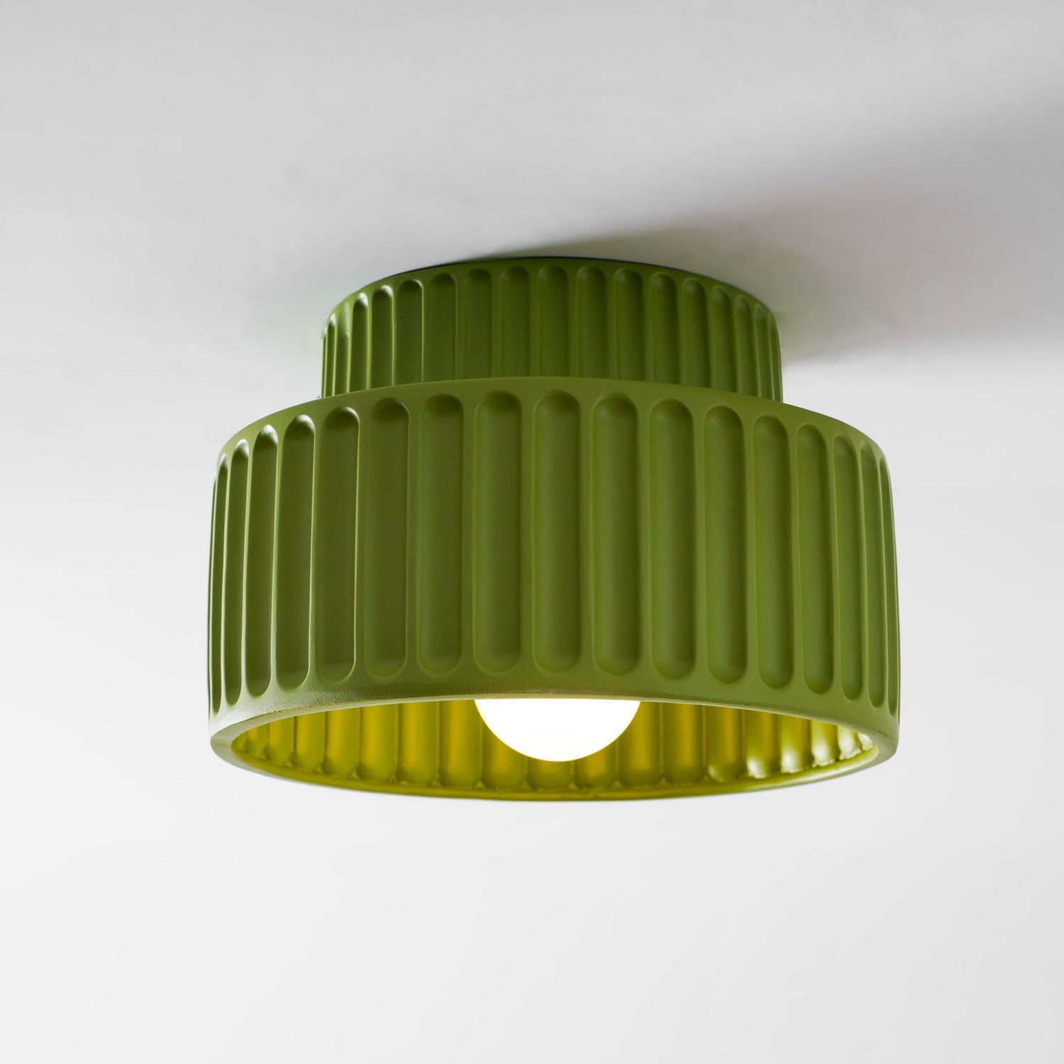 Loftlampe, Kami Plisseret Harpiks Skærm, E27, Til Loft- eller Vægmontering