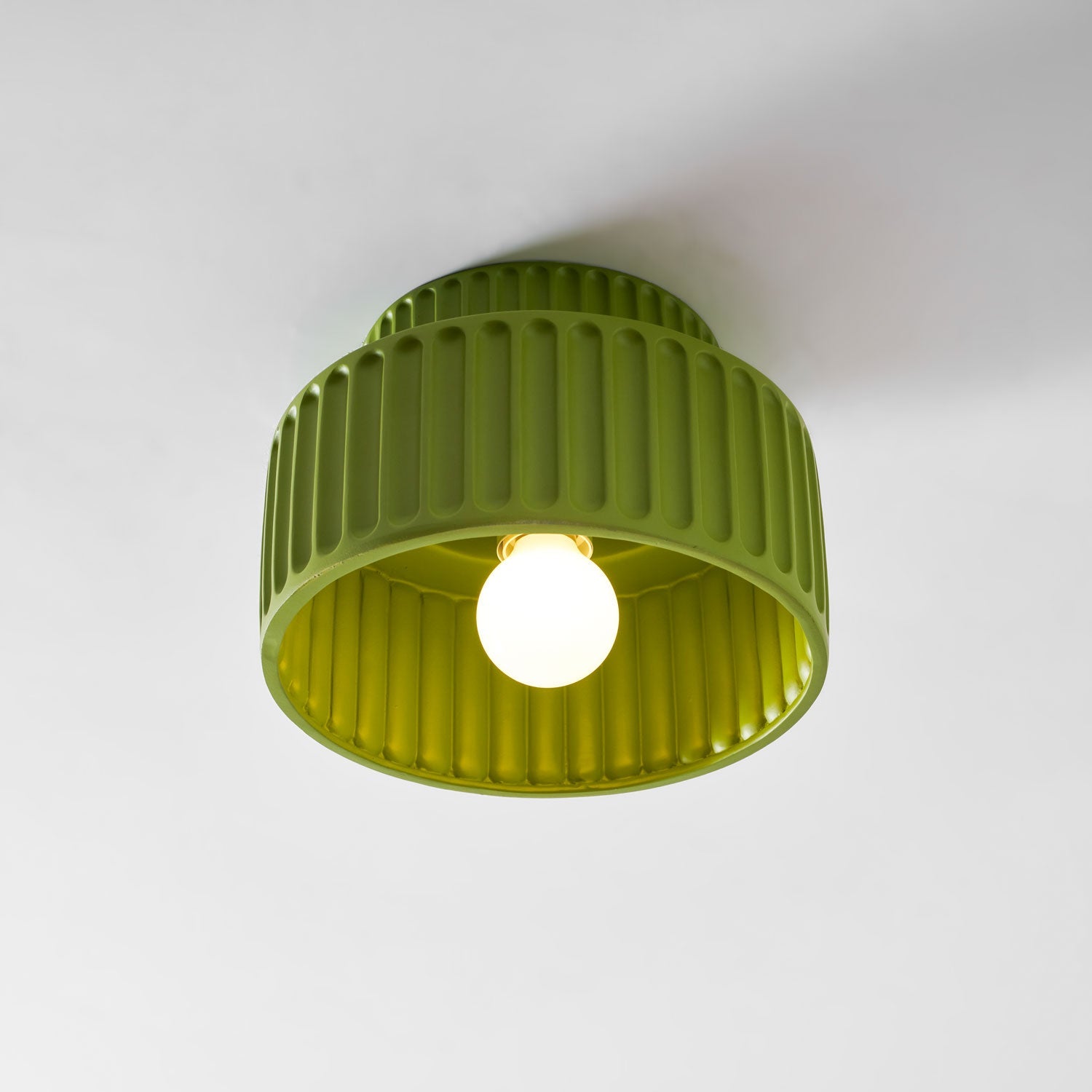 Loftlampe, Kami Plisseret Harpiks Skærm, E27, Til Loft- eller Vægmontering