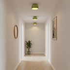 Diagram of pleated resin ceiling light shade and base