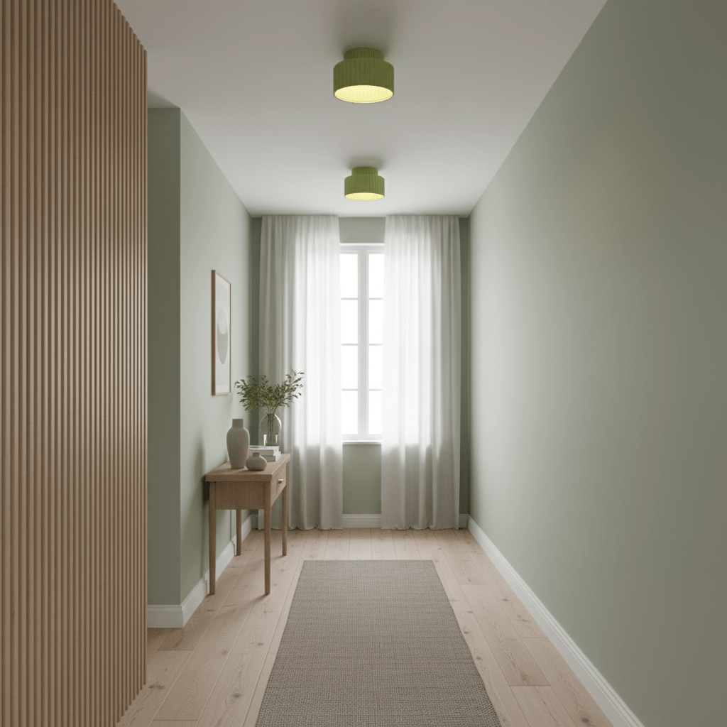 Diagram showing pleated resin ceiling light canopy measurements