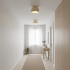 Diagram of pleated resin ceiling light mounting options