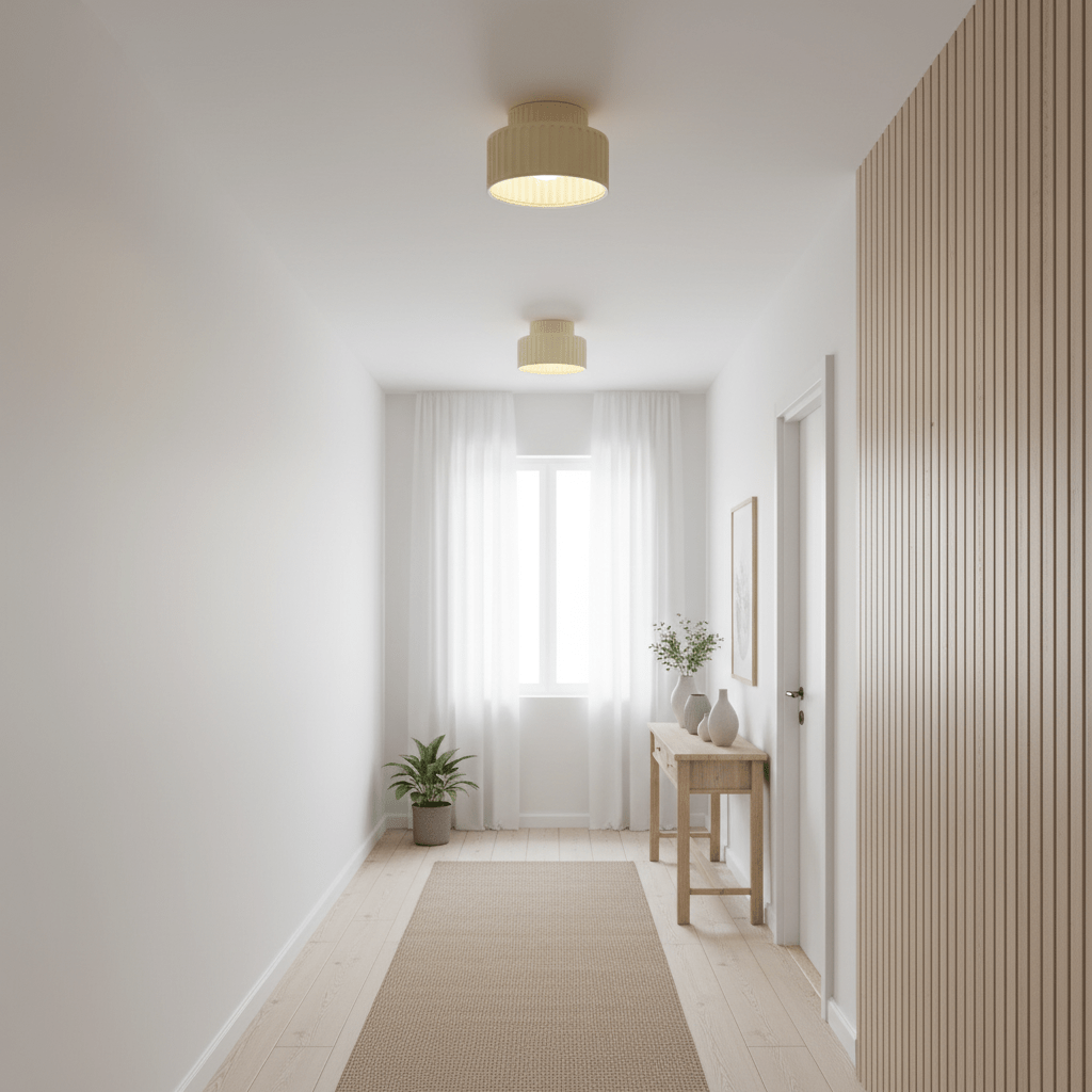 Diagram of pleated resin ceiling light mounting options