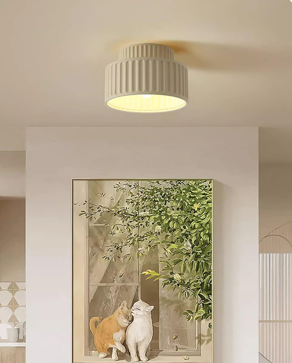 Loftlampe, Kami Plisseret Harpiks Skærm, E27, Til Loft- eller Vægmontering