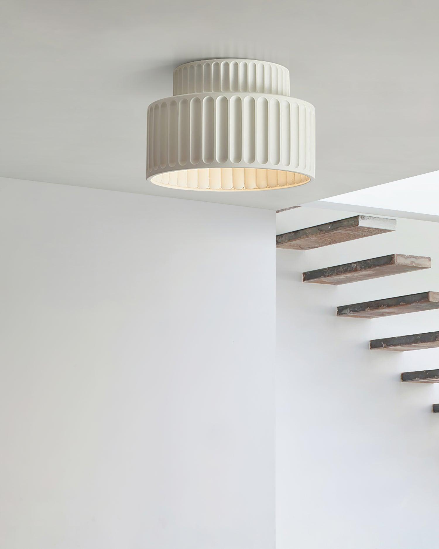 Loftlampe, Kami Plisseret Harpiks Skærm, E27, Til Loft- eller Vægmontering