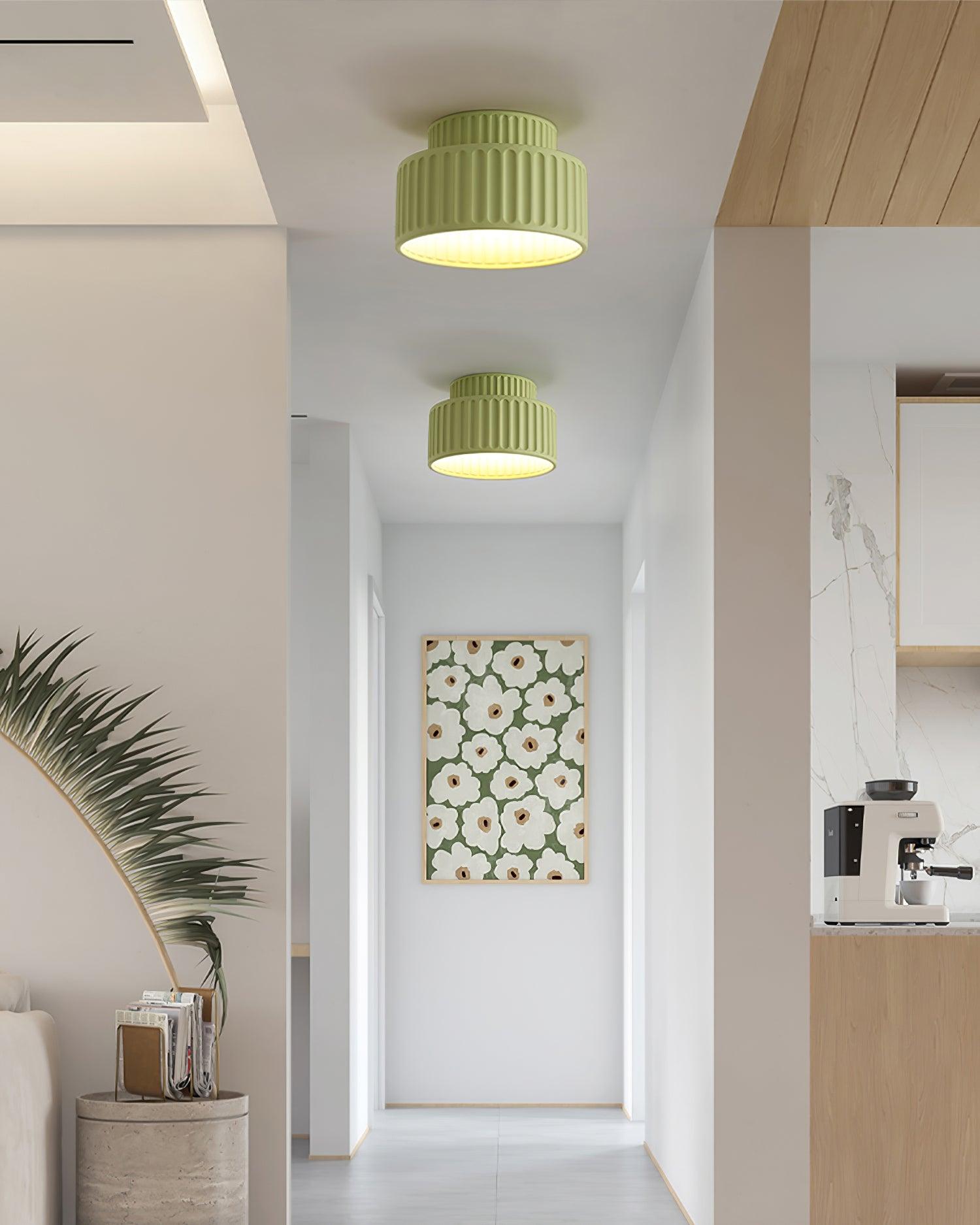 Loftlampe, Kami Plisseret Harpiks Skærm, E27, Til Loft- eller Vægmontering