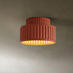 Loftlampe, Kami Plisseret Harpiks Skærm, E27, Til Loft- eller Vægmontering