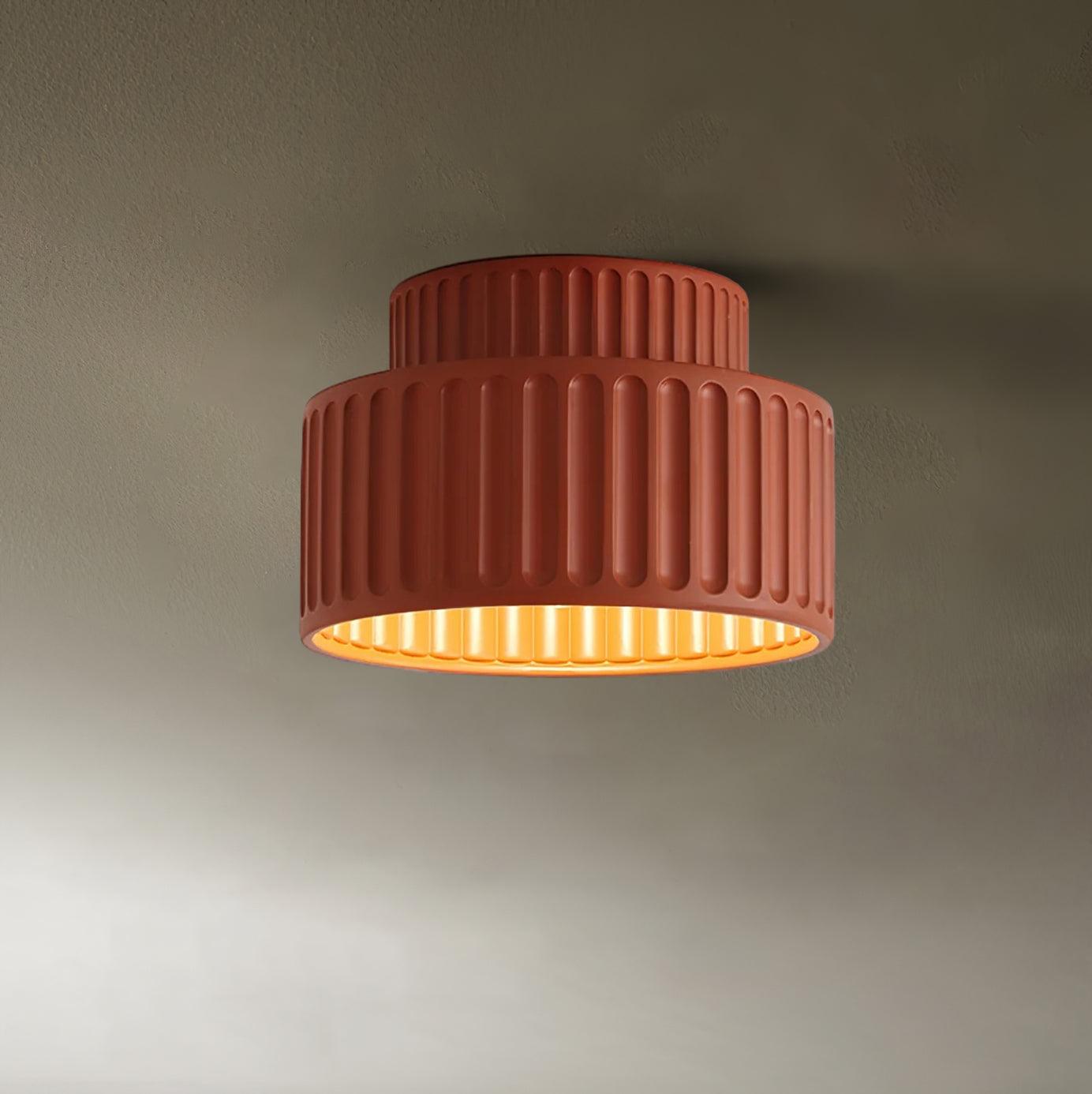 Loftlampe, Kami Plisseret Harpiks Skærm, E27, Til Loft- eller Vægmontering