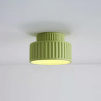 Modern retro pleated resin ceiling light with white resin rim