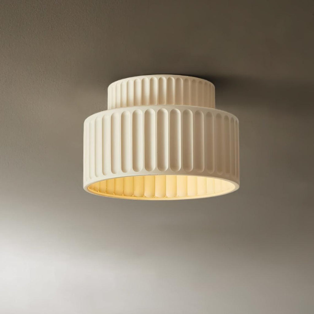 Loftlampe, Kami Plisseret Harpiks Skærm, E27, Til Loft- eller Vægmontering