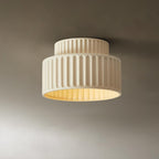 Loftlampe, Kami Plisseret Harpiks Skærm, E27, Til Loft- eller Vægmontering
