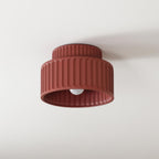 Pleated resin ceiling light in white with soft luminous shade