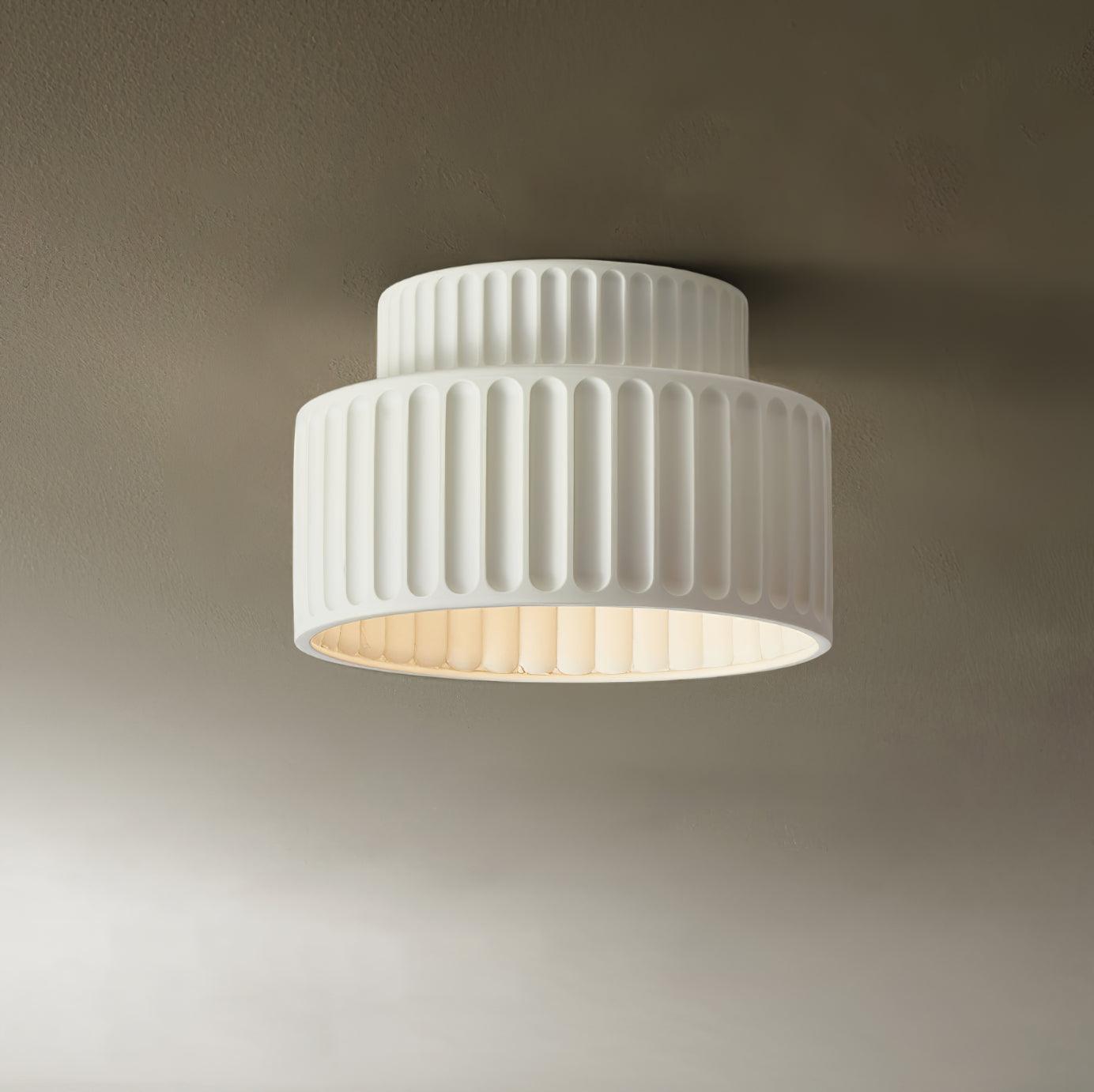 Loftlampe, Kami Plisseret Harpiks Skærm, E27, Til Loft- eller Vægmontering