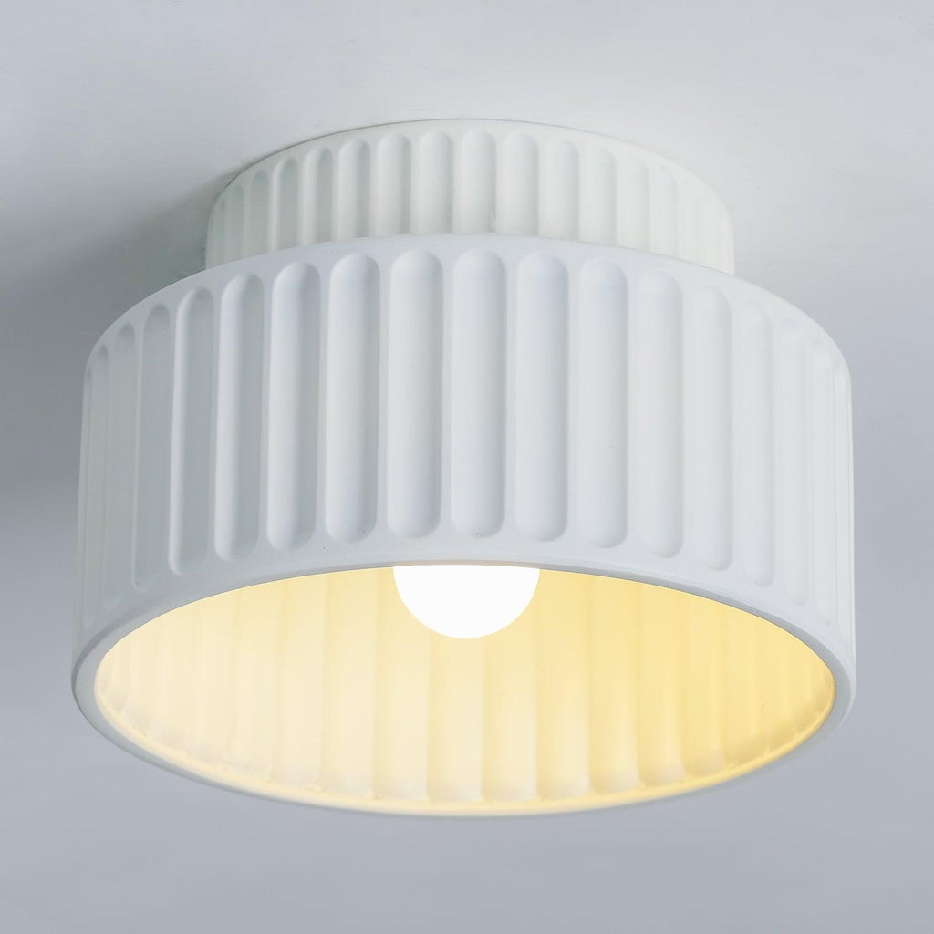 Pleated resin ceiling light with modern retro pleated shade