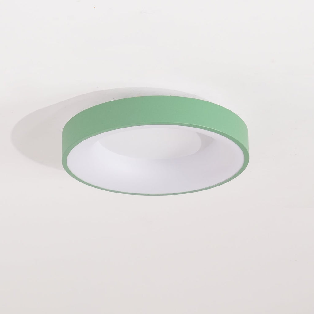 Slim white ceiling light shown close against the ceiling