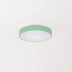 White round flush mount ceiling light with soft even glow