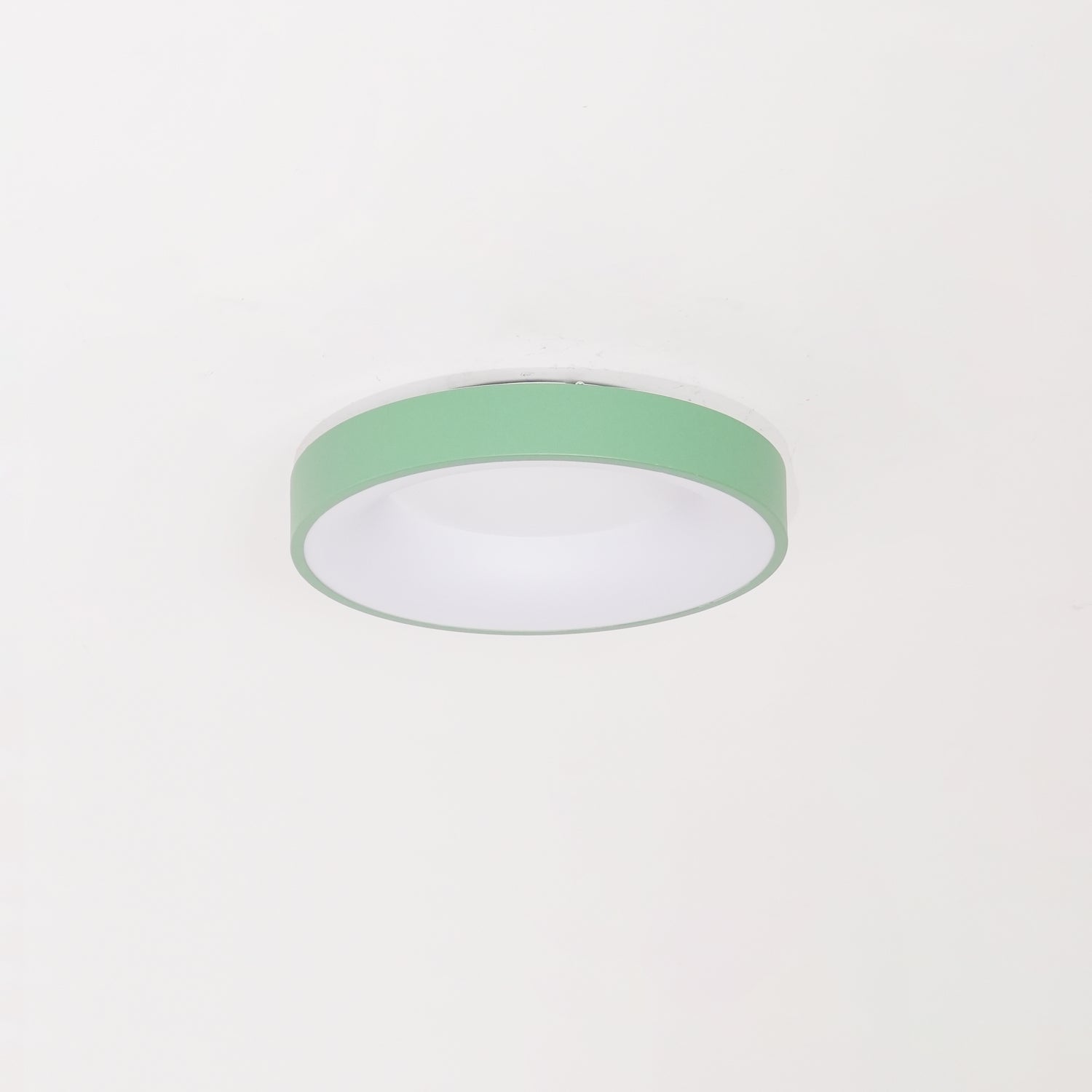 White round flush mount ceiling light with soft even glow