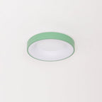 Flush mount ceiling light glowing gently in a calm room