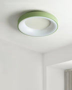 Round flush mount ceiling light with white acrylic diffuser