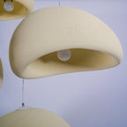 Wabi-sabi organic chandelier pendant against a soft backdrop