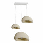 Wabi-sabi organic chandelier with warm directional light