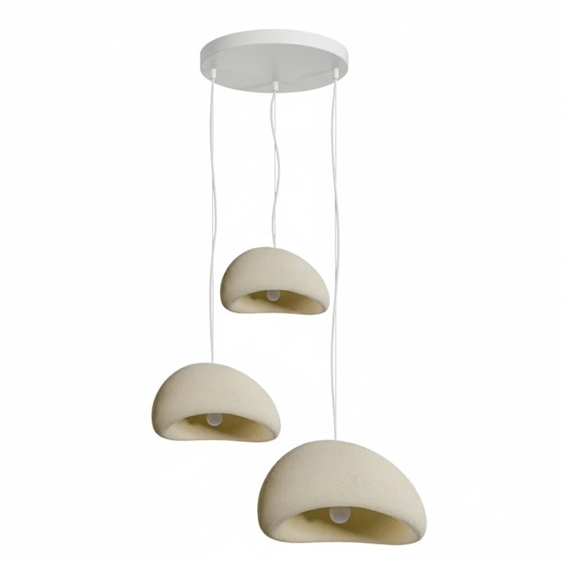 Wabi-sabi organic chandelier shown as a statement light feature