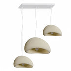 Wabi-sabi organic chandelier in a large open living space