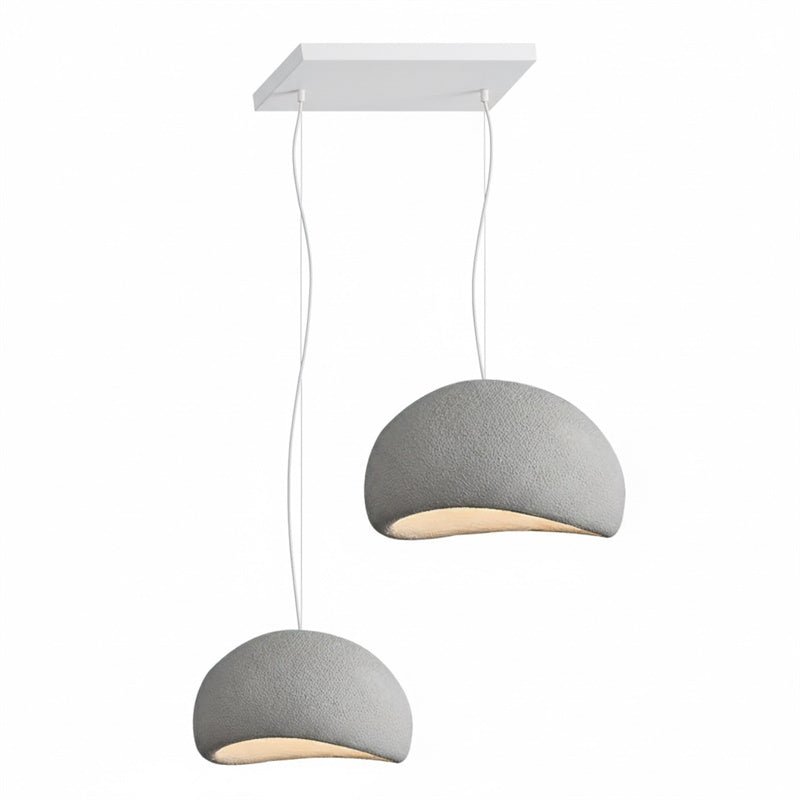 Wabi-sabi organic chandelier with layered organic forms
