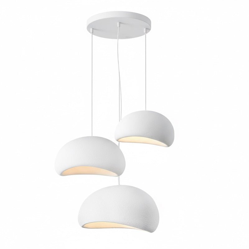 Wabi-sabi organic chandelier close up of its sculptural surface