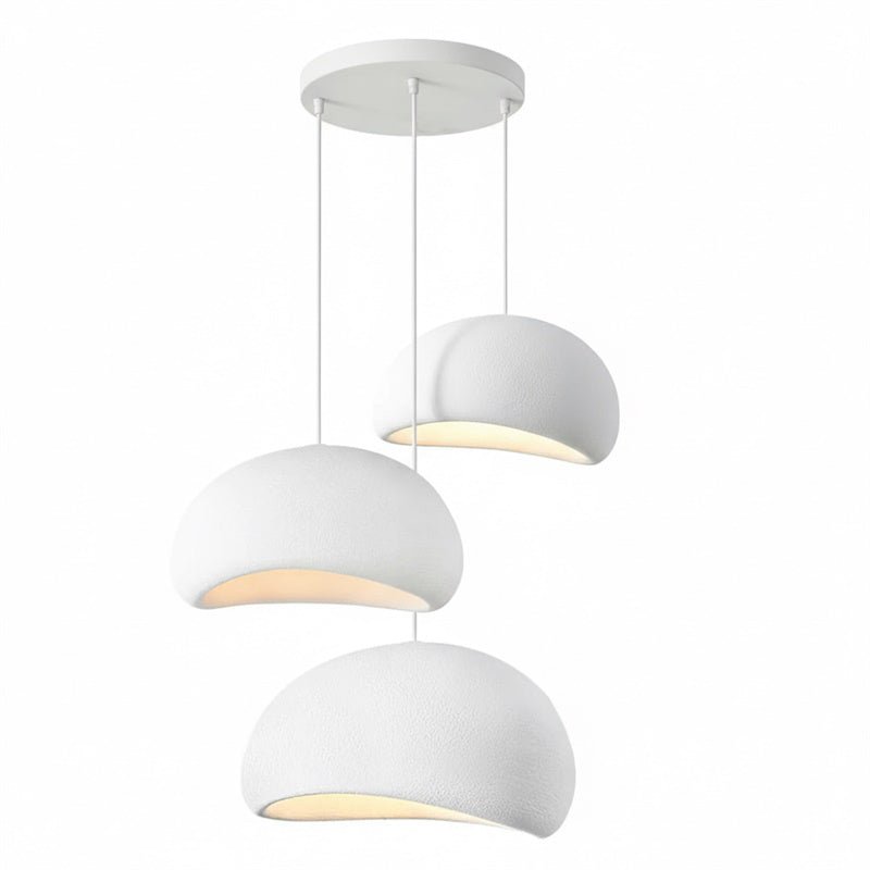 Wabi-sabi organic chandelier showing the organic HDPE form detail