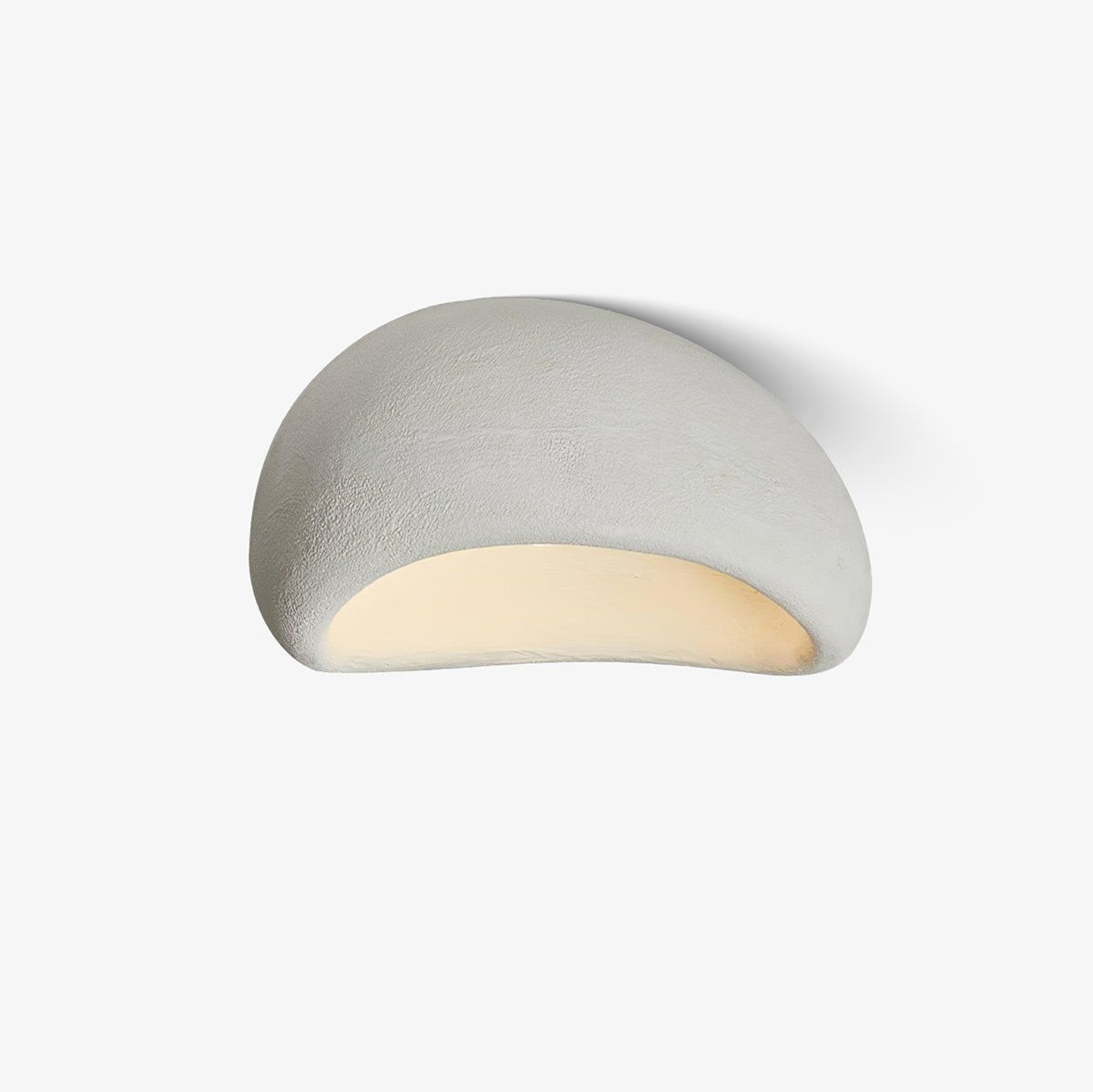 Unlit, the cement-grey cloud shape of this Clérachic ceiling light is shown on a plain white background.