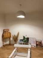 Selene Halia pendant light moon-like shade with warm glow