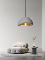 Selene Halia pendant light hanging low over a kitchen counter