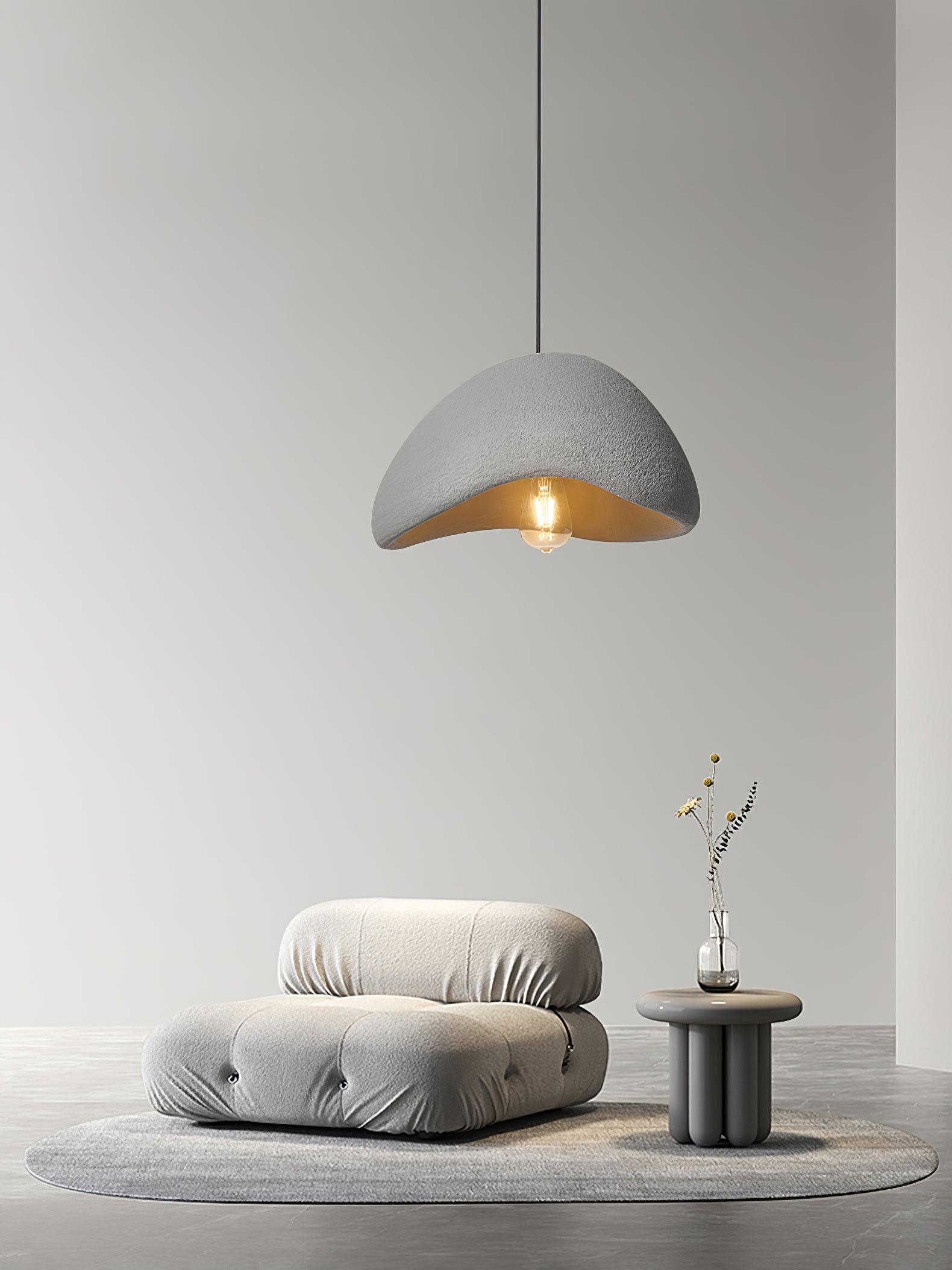 Selene Halia pendant light hanging low over a kitchen counter