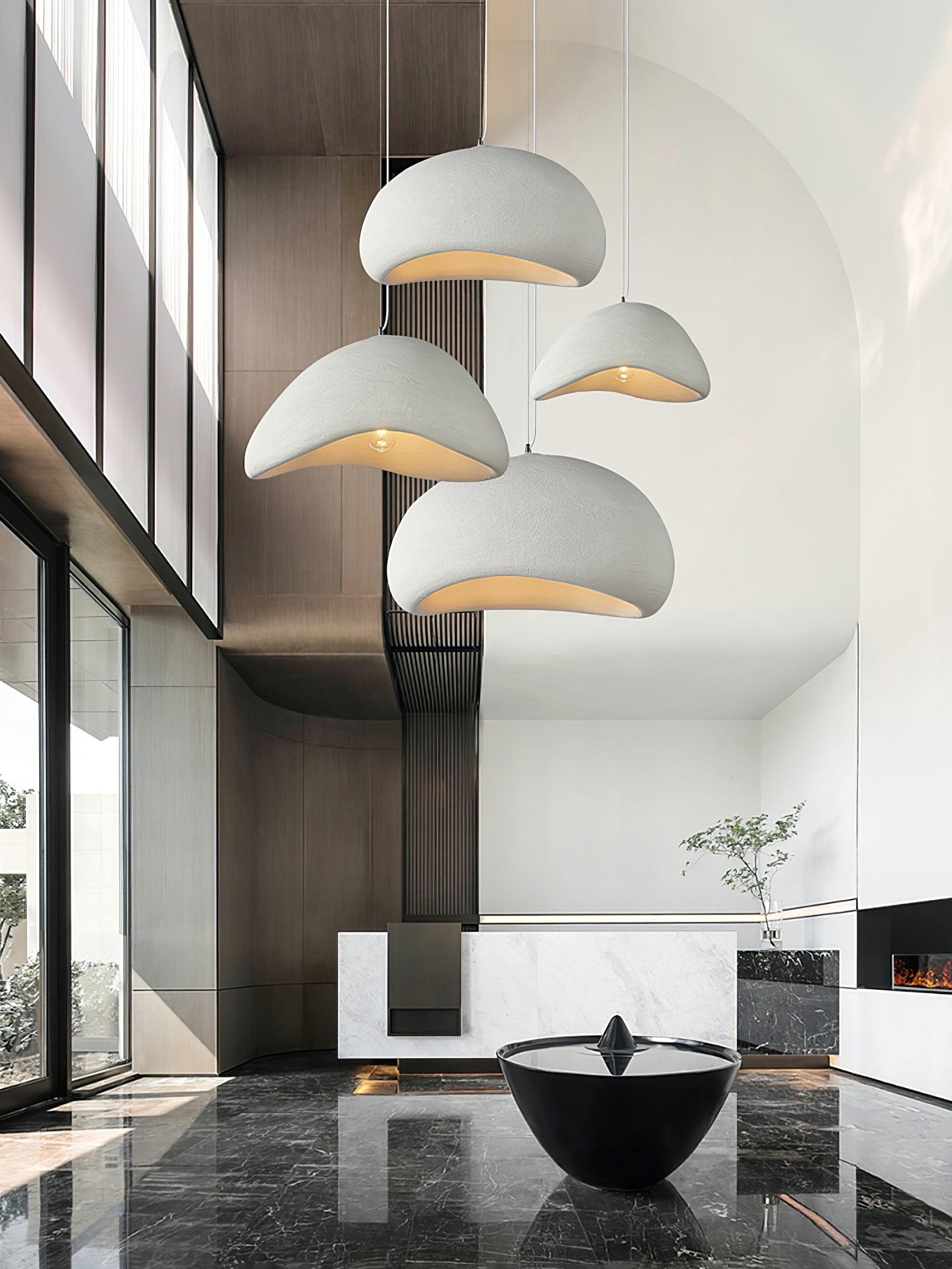 Selene Halia pendant light grey dome shade in a calm interior