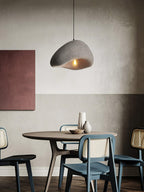 Selene Halia pendant light grey shade hanging in a styled space