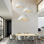 Selene Halia pendant light moon-like dome shown from below