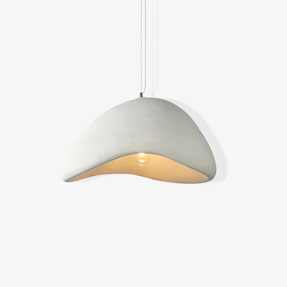 Selene Halia pendant light grey dome shown from a low angle