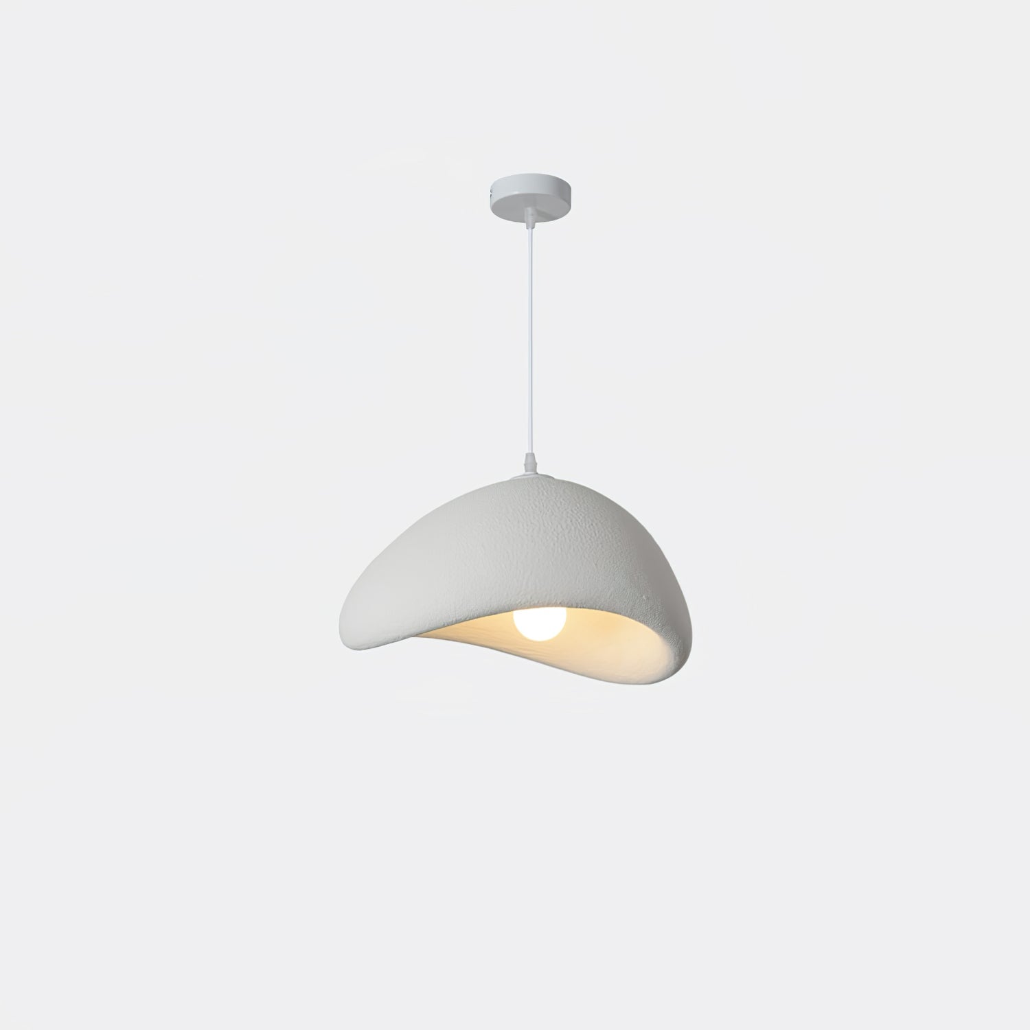 Pendant Light Selene Halia, Moon-Inspired Dome Shade, E26, Grey or White