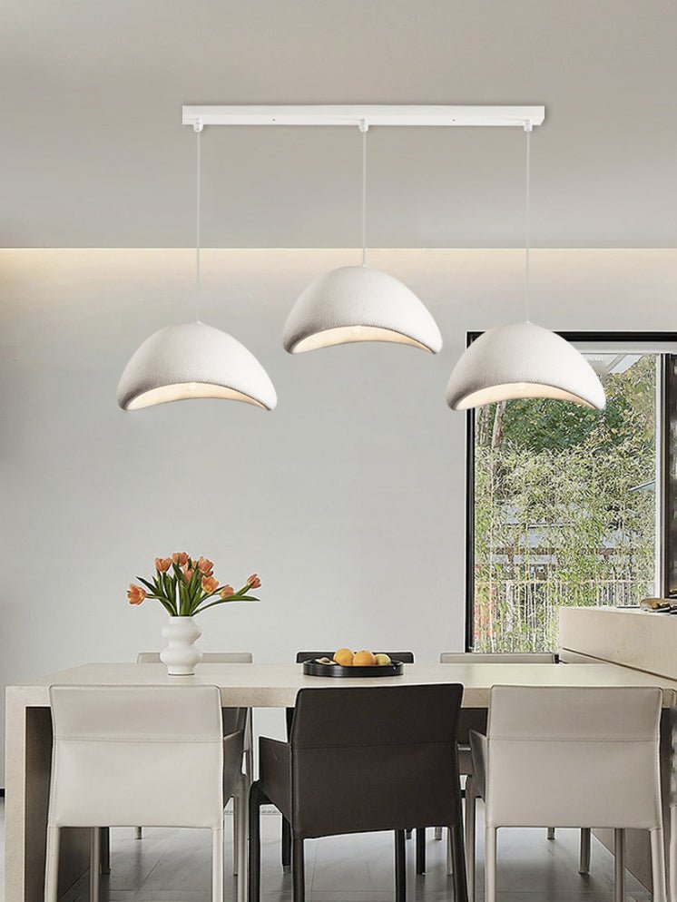 Pendant Light Selene Halia, Moon-Inspired Dome Shade, E26, Grey or White