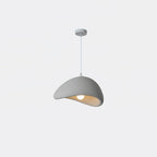 Pendant Light Selene Halia, Moon-Inspired Dome Shade, E26, Grey or White